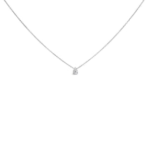 14K White Gold Pear Shape Lab Grown Diamond Solitaire Pendant Necklace (F-G Color, VS2-SI1 Clarity)