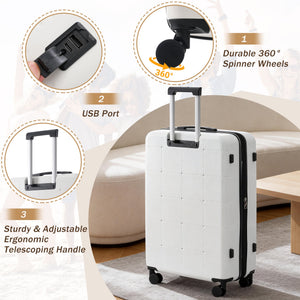 5 Piece Hardside Luggage Set with USB Port