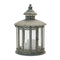 Ornate round brushed metal lantern 20"h