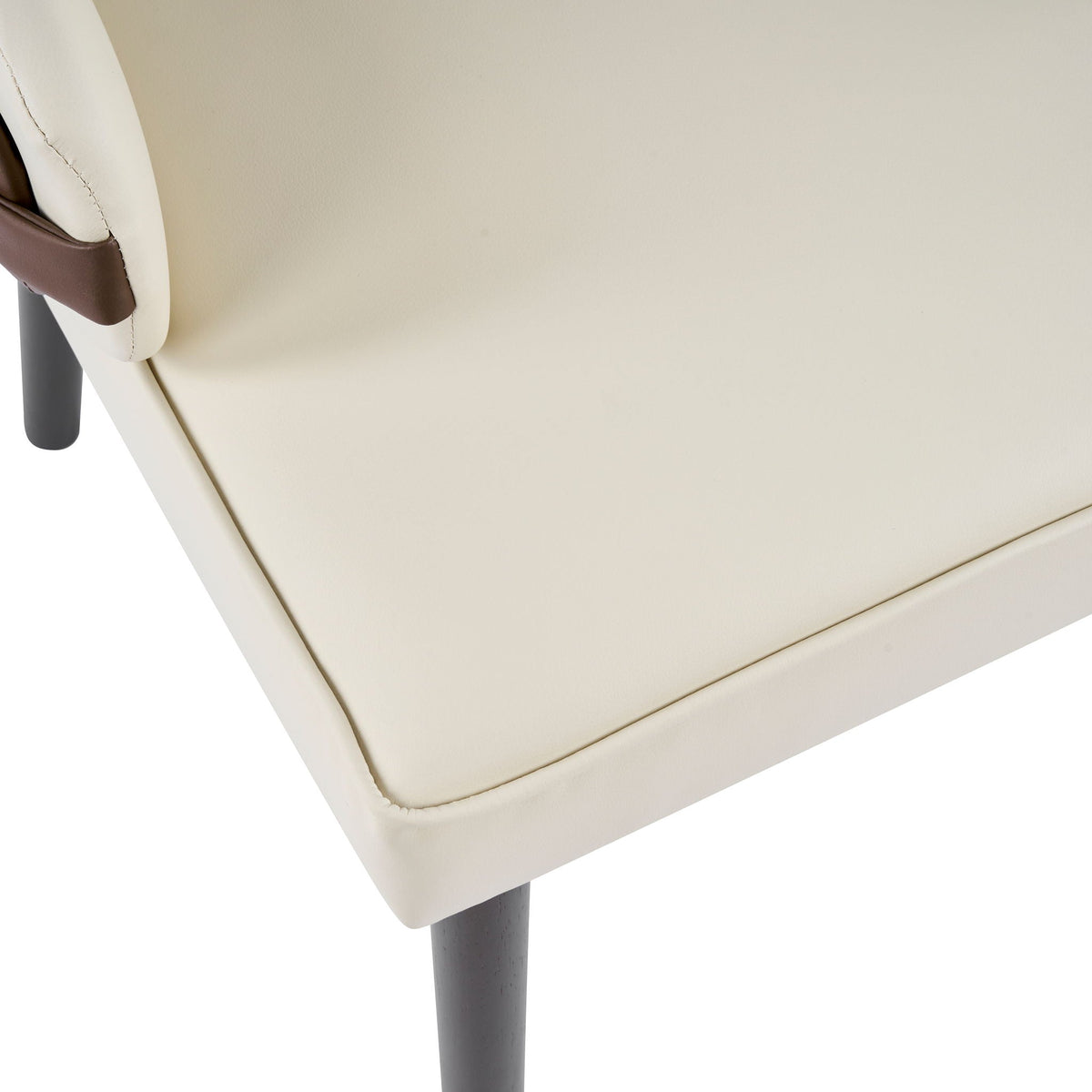 Indoor Dining Chair Set of 2 with Ergonomic Armrests - Beige/Brown