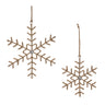 Jute Wrapped Metal Snowflake Oranment (Set of 12)