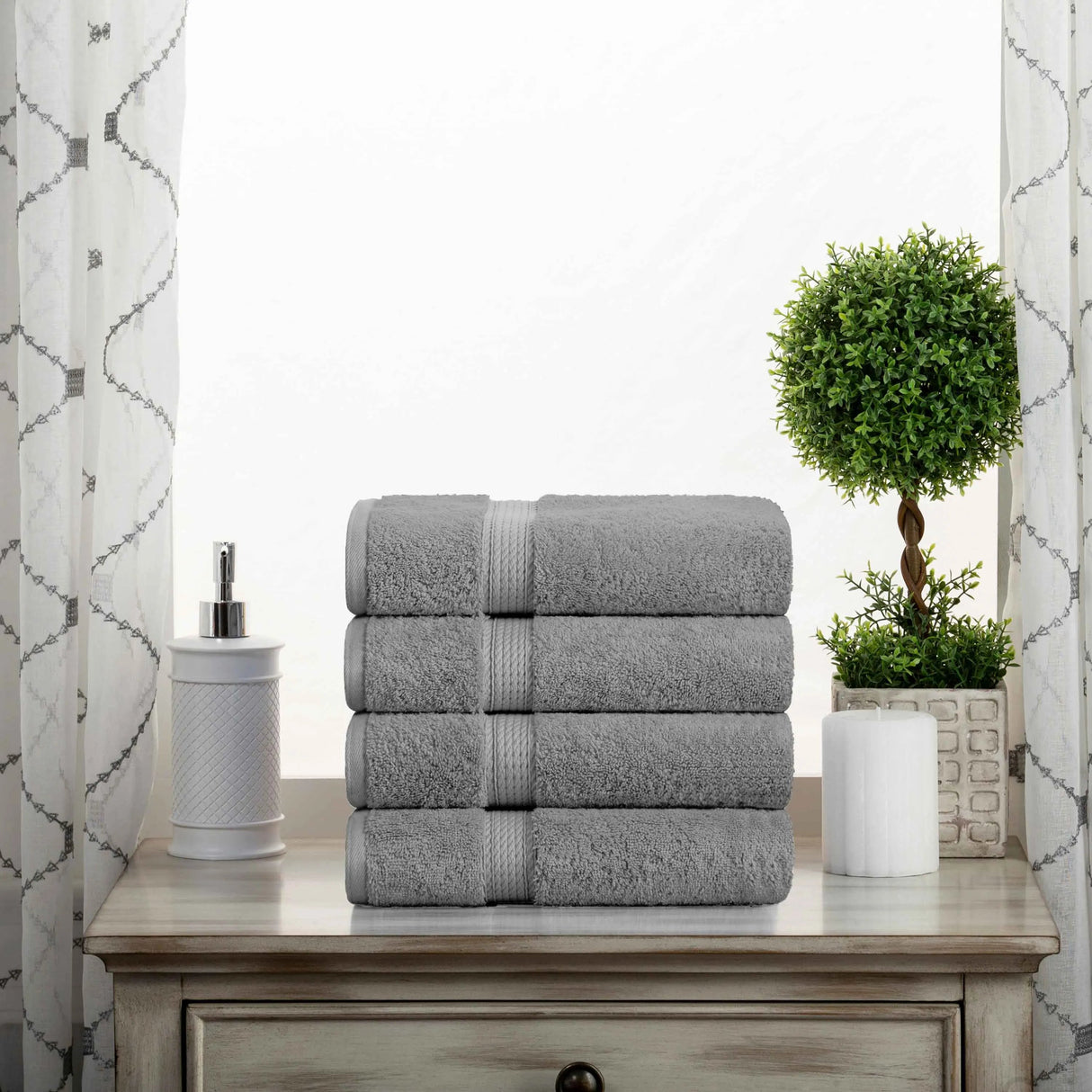 Madison Egyptian Cotton Plush Thick Absorbent Hand Towel Set of 4