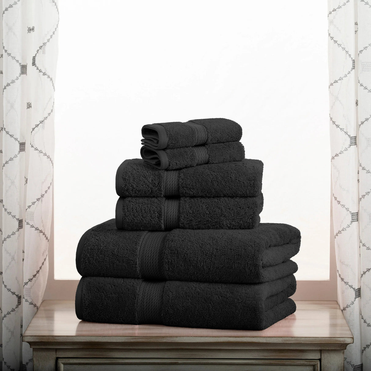 Madison Egyptian Cotton Plush Heavyweight 6 Piece Towel Set - Egyptian Cotton Towel Set by Superior Brand