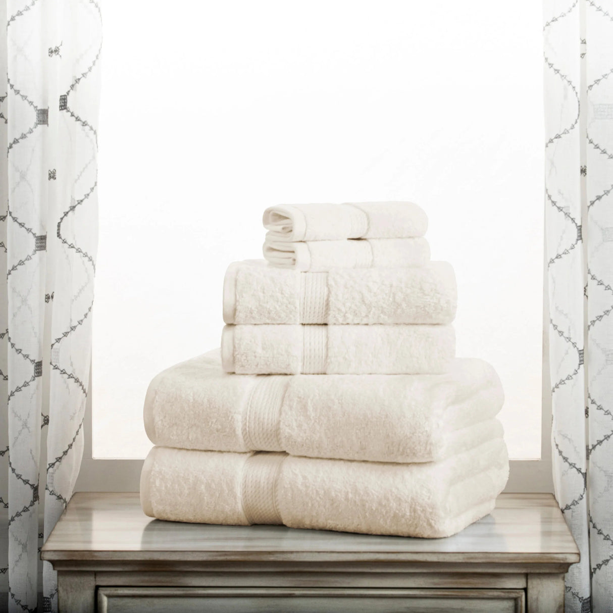 Madison Egyptian Cotton Plush Heavyweight 6 Piece Towel Set - Egyptian Cotton Towel Set by Superior Brand