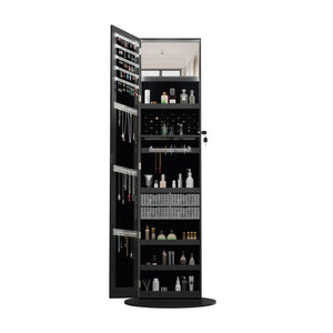 Swivel Jewelry Cabinet With Full Length Mirror