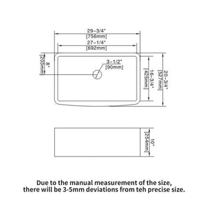 Farmhouse Sink, Apron Front Single Bowl With Arch Edge Design