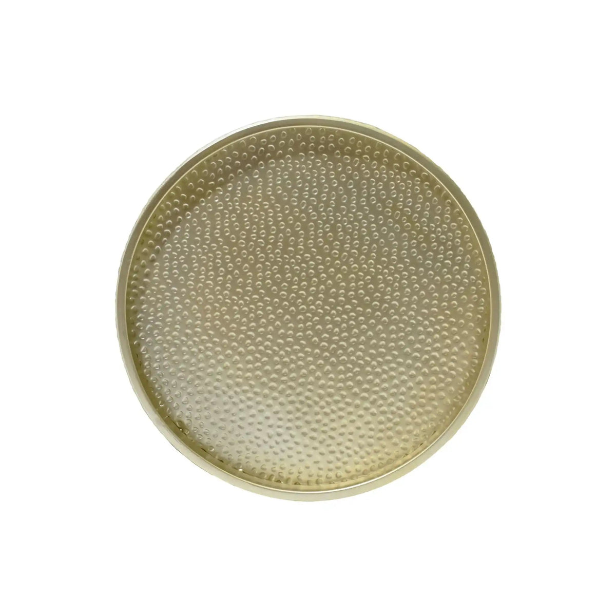 Modern Round Accent Table With Hammered Surface