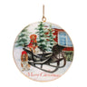 Metal Dogs in Sleigh Disc Ornament (Set of 6)