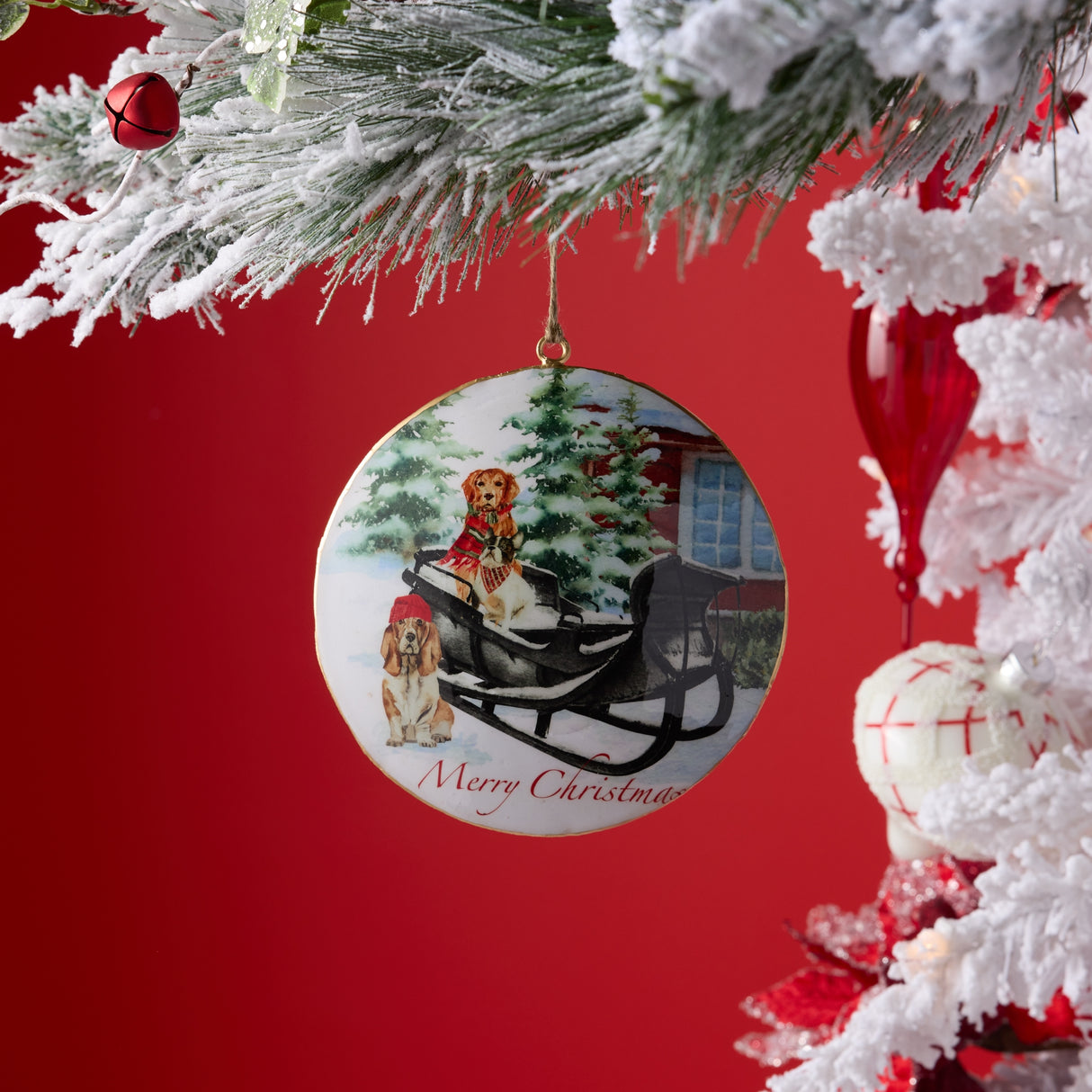 Metal-Dogs-in-Sleigh-Disc-Ornament-(Set-of-6)-Christmas-Ornaments