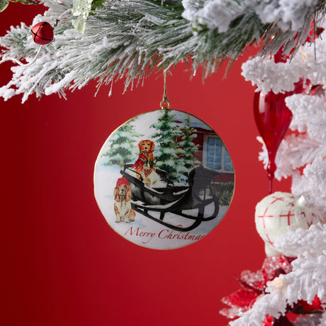 Metal-Dogs-in-Sleigh-Disc-Ornament-(Set-of-6)-Christmas-Ornaments