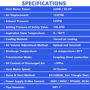 30HP Rotary Screw Air Compressor