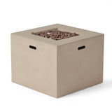 AIDAN 31' Square Fire Pit 40,000 BTU Light Grey Magnesium Oxide 31.25'