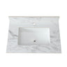Elegant Bathroom Vanity Top With Rectangular Ceramic Sink And Backsplash