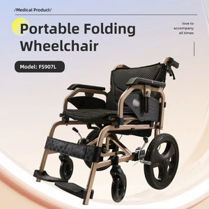 Lightweight Foldable Transport Wheelchair for Adults