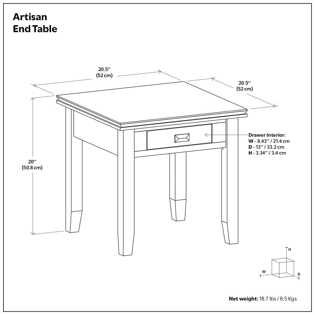 Artisan - End Table - Russet Brown