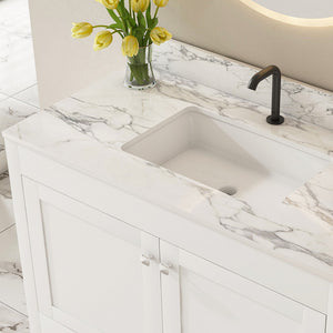 43" Bathroom Vanity, Multi Functional Cabinet - White