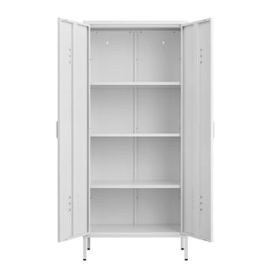 Modern Storage Cabinet With Adjustable Shelves, Magnetic Door Stopper
