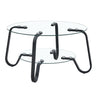 Double Layer Coffee Table with Double-Layer Glass - Pearl Silver, Gold, or Black