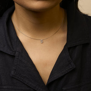 10K Yellow Gold Diamond Accent  A-Z Initial Script Style Pendant Necklace
