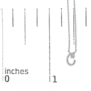 14K White Gold Diamond Accent "A-Z" Initial Script Style Pendant Necklace