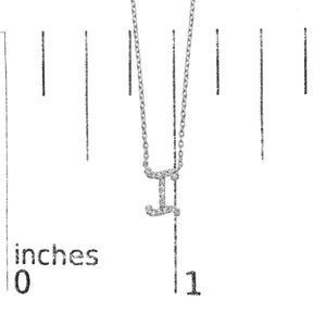14K White Gold Diamond Accent "A-Z" Initial Script Style Pendant Necklace