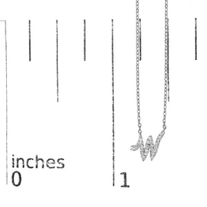 14K White Gold Diamond Accent "A-Z" Initial Script Style Pendant Necklace