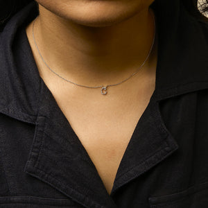 10K Yellow Gold Diamond Accent  A-Z Initial Script Style Pendant Necklace
