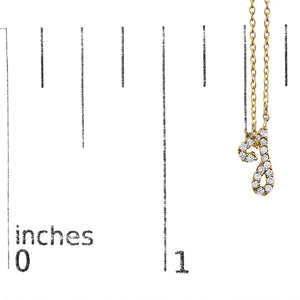 10K Yellow Gold Diamond Accent  A-Z Initial Script Style Pendant Necklace