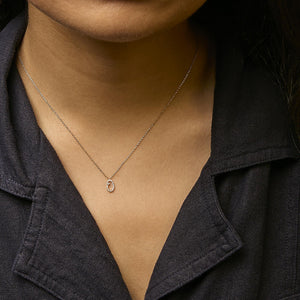 14K Yellow Gold Diamond Accent "A-Z" Initial Script Style Pendant Necklace