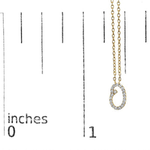 10K Yellow Gold Diamond Accent  A-Z Initial Script Style Pendant Necklace