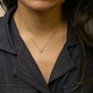 10K Yellow Gold Diamond Accent  A-Z Initial Script Style Pendant Necklace