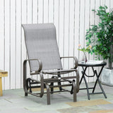 Outsunny outdoor glider chair, gliders for outside patio with smooth rocking mechanism and lightweight construction for backyard, gray
