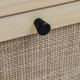 Modern Rattan 3 Door Shoe Rack Cabinet For Entryway