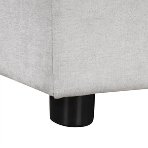 87.4' Sectional Sofa with Reversible Armrests Gray Chenille Upholstery