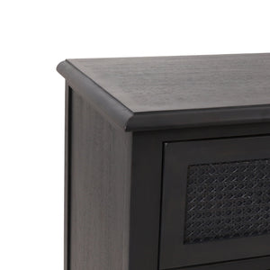 Newell - Cane 3 Drawer Dresser - Dark Gray