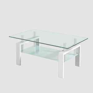 Tempered Glass Table With Storage