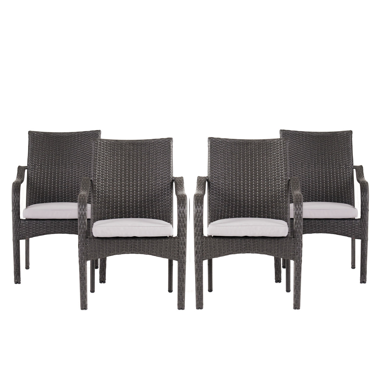 5 Piece Outdoor Dining Set, 31.5" Teak Finish Acacia Wood Table with 4 Chairs