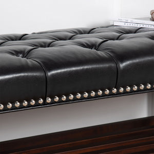Bedroom End Of Bed Bench Tufted Upholstered End Of Bed Bench End Of Bed Entrance Shoe Bench With Nailhead Trim And Shelf Bedroom Upholstered Bench Living Room Shoe Rack Footstool