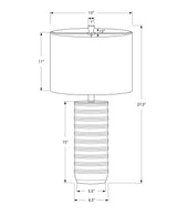 28"h Cream Resin Table Lamp with Ivory Linen Shade