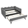 Gingham Daybed With USB Charging Port, Wave-Shaped Design