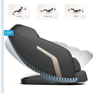 Black Zero Gravity Shiatsu Massage Chair with SL-Track and Bluetooth