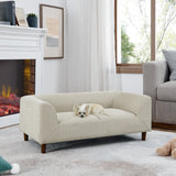Modern Rectangular Pet Sofa with Backrest and Armrests