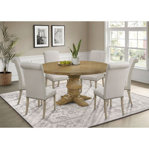 Round Dining Table Set With Upholstered Chairs