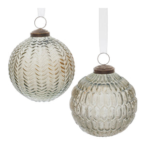 Grey-Textured-Frost-Glass-Glass-Ornament-(Set-of-4)-Christmas-Ornaments