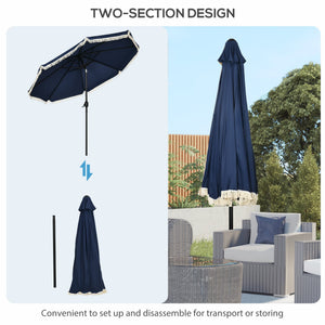 Outsunny 9ft Patio Umbrella with Push Button Tilt and Crank