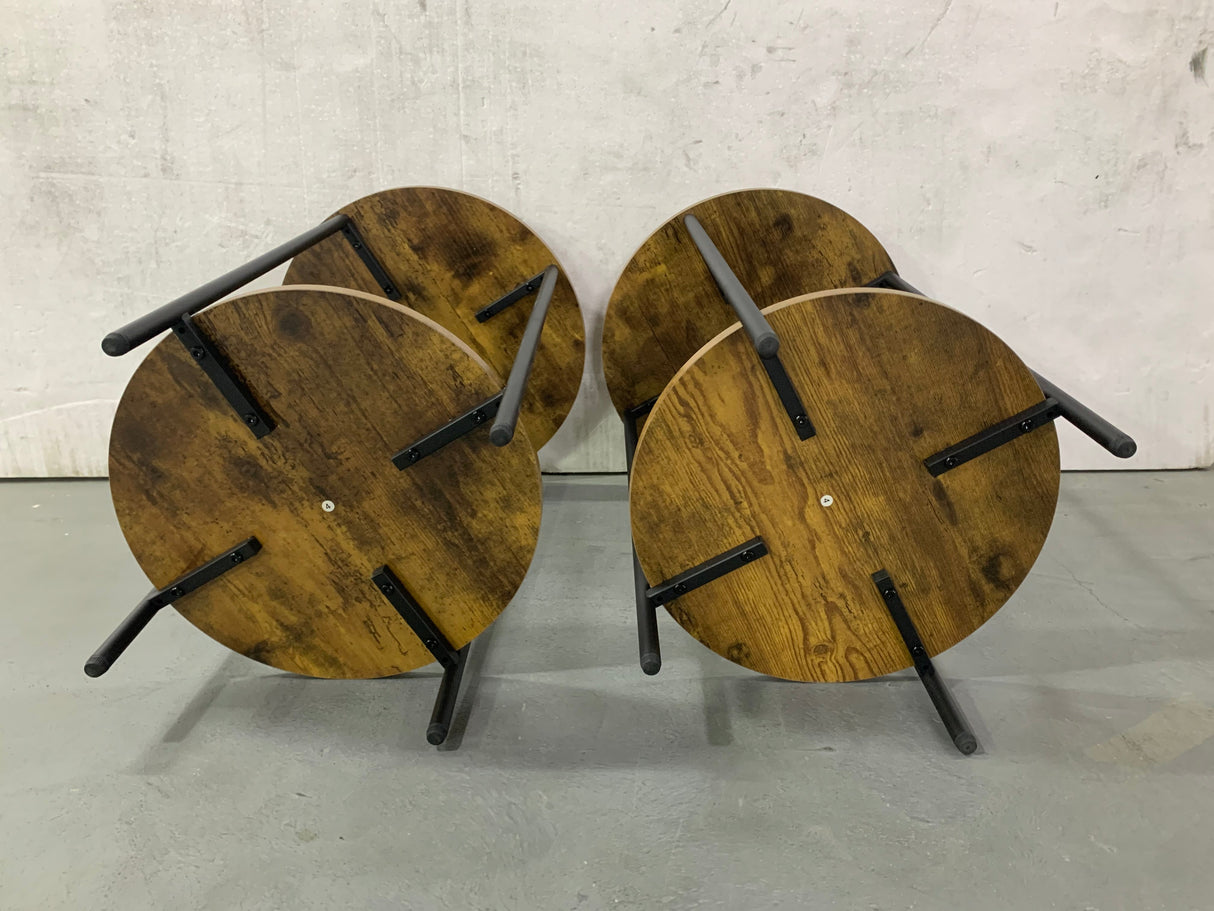 3-Piece Coffee Table and End Table Set (Rustic Brown)