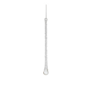 Clear Beaded Glass Icicle Drop Ornament (Set of 6)