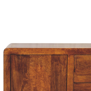 Solid Wood Aspen Cabinet, 2 Shelves, 4-Drawers