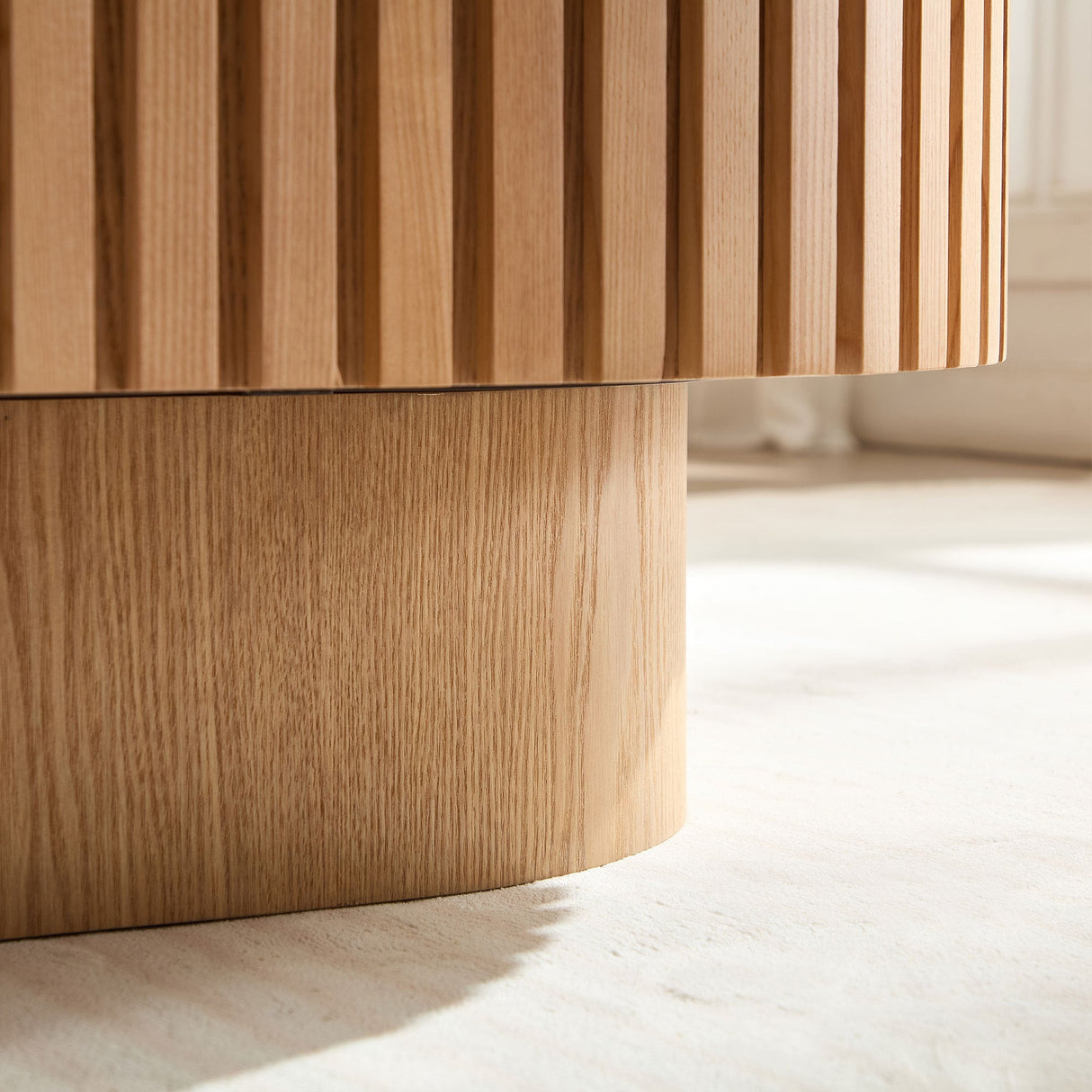 43.7 Inch Modern Handcrafted Drum Coffee Table