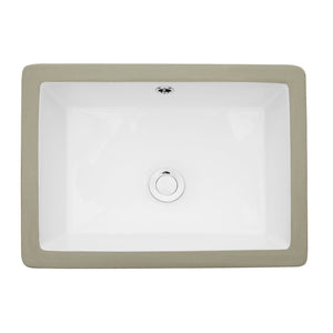 Modern Ceramic Rectangular Undermount Bathroom Sink With Overflow